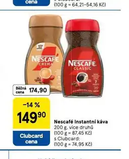 Tesco Nescafé instantní káva nabídka