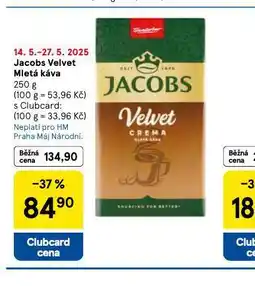 Tesco Jacobs velvet mletá káva nabídka