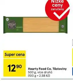 Tesco Hearty food co. těstoviny nabídka