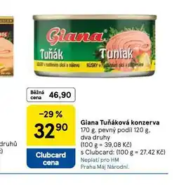Tesco Giana tuňáková konzerva nabídka