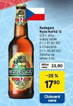 Tesco Pivo radegast ryze hořká 12 nabídka