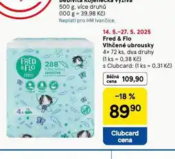 Tesco Fred & flo dětské vlhčené ubrousky nabídka