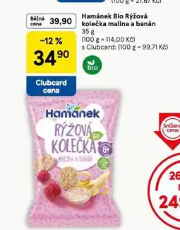 Tesco Hamánek bio rýžová kolečka malina a banán nabídka