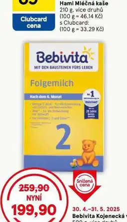 Tesco Bebivita kojenecká výživa nabídka