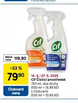 Tesco Cif čistící prostředek nabídka