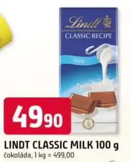 Trefa LINDT Classic milk nabídka