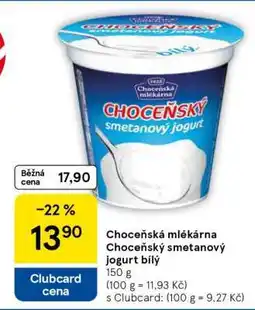 Tesco Choceňská mlékárna Choceňský smetanový jogurt bílý nabídka