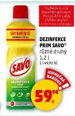 Penny Market DEZINFEKCE PRIM SAVO nabídka