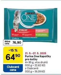 Tesco Purina one kapsičky pro kočky nabídka