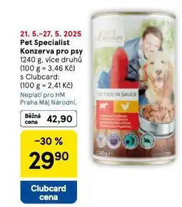 Tesco Pet specialist konzerva pro psy nabídka