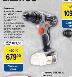 Tesco Daewoo akumulátorová vrtačka nabídka