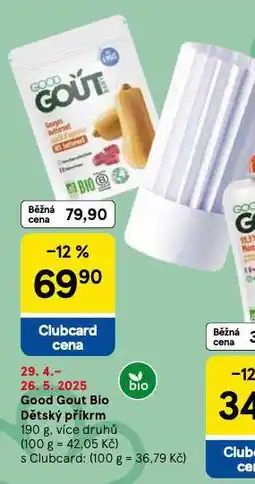 Tesco Good gout bio dětský příkrm nabídka