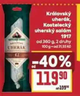 Billa Královský uherák, Kostelecký uherský salám 1917 nabídka