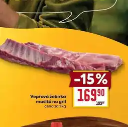 Billa Vepřová žebirka masitá na gril cena za 1 kg nabídka