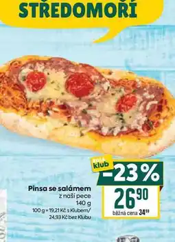 Billa Pinsa se salámem z naší pece 140 g nabídka
