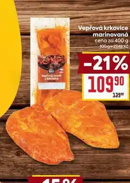 Billa Vepřová krkovice marinovaná cena za 400 g nabídka