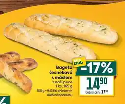 Billa Bageta česneková s máslem z naší pece 1ks, 165 g nabídka