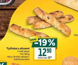 Billa Tyčinka s olivami z naší pece 1ks, 80 g nabídka