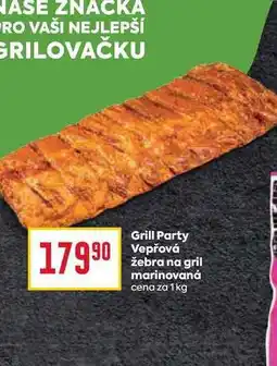 Billa Grill Party Vepřová žebra na gril marinovaná cena za 1 kg nabídka