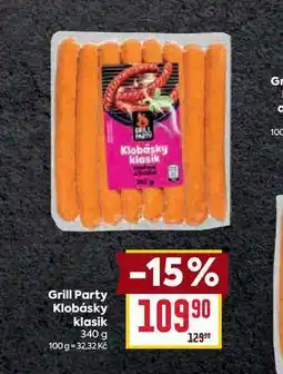 Billa Grill Party Klobásky klasik 340 g nabídka