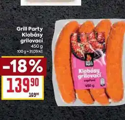 Billa Grill Party Klobásy grilovací 450 g nabídka