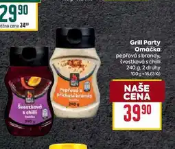 Billa Grill Party Omáčka pepřová s brandy, švestková s chilli 240 g nabídka