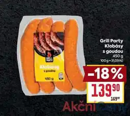 Billa Grill Party Klobásy s goudou 450 g nabídka