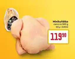 Billa Minikuřátko cena za 500 g nabídka