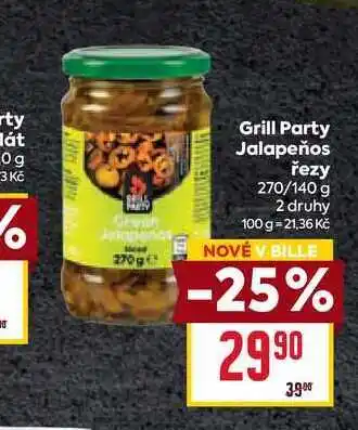 Billa Grill Party Jalapeños řezy 270/140 g nabídka