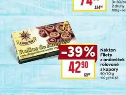 Billa Nekton Filety z ančoviček rolované skapary 50/30g nabídka