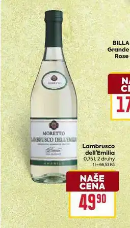 Billa Lambrusco dell'Emilia 0,75l nabídka