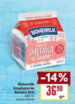 Billa Bohemilk Smetana ke šlehání 33% 250 ml nabídka