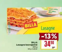 Billa BILLA Lasagne bezvaječné 500 g nabídka
