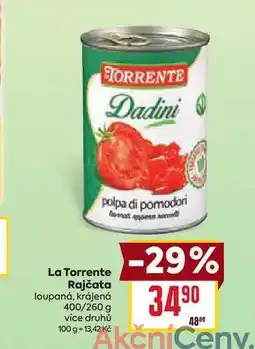 Billa La Torrente Rajčata loupaná, krájená 400/260 g nabídka