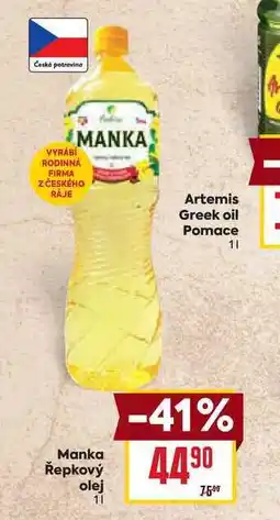 Billa Manka Řepkový olej 1l nabídka