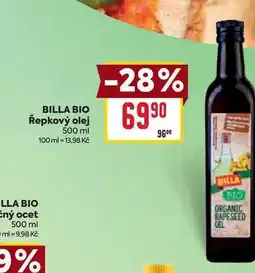 Billa BILLA BIO Řepkový olej 500 ml nabídka