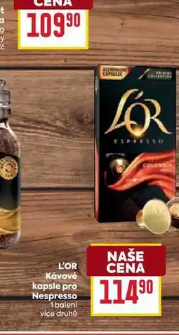 Billa L'OR Kávové kapsle pro Nespresso 1 balení nabídka