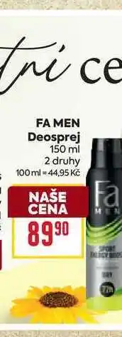 Billa FA MEN Deosprej 150 ml nabídka