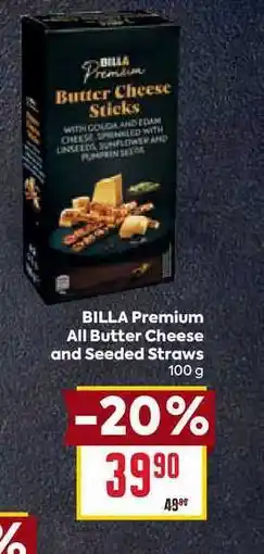 Billa BILLA Premium All Butter Cheese and Seeded Straws 100g nabídka