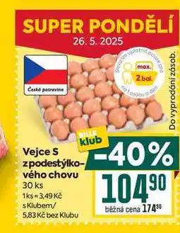 Billa Vejce S z podestýlkového chovu 30 ks nabídka