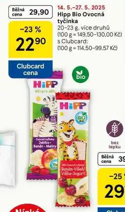 Tesco HiPP BIO ovocná tyčinka, 20-23 g, více druhů nabídka