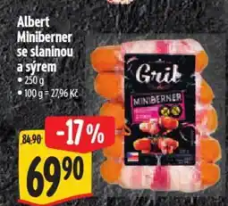 Albert Albert Miniberner se slaninou a sýrem nabídka