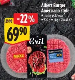 Albert Albert Burger Americano style nabídka
