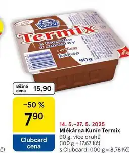 Tesco Mlékárna Kunín Termix, 90 g nabídka