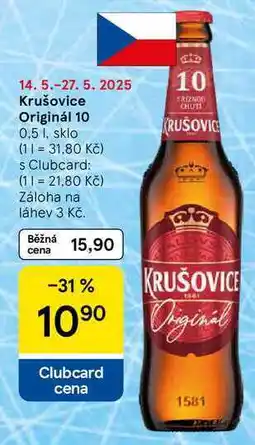 Tesco Krušovice Originál 10, 0,5 l, sklo nabídka