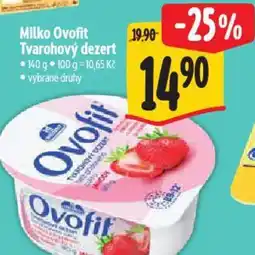Albert Milko Ovofit Tvarohový dezert nabídka