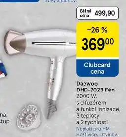 Tesco Daewoo DHD-7023 Fén 2000 W. s difuzérem a funkcí ionizace. 3 teploty a 2 rychlosti nabídka