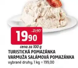 Terno Turistická pomazánka varmuža salámová pomazánka nabídka