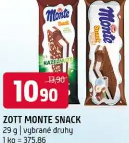 Terno Zott monte snack nabídka