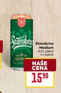 Billa Starobrno Medium 0,51, plech nabídka